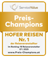 HOFER REISEN ist Preis-Champion 2025