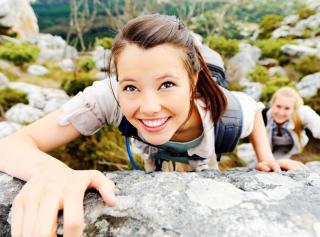 Frau Wandern Klettern Frau Wandern Klettern