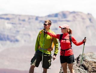 Paar Wandern Berge Paar Wandern Berge