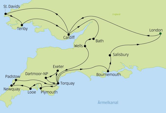 Südengland mit Cornwall & Wales - Rundreise