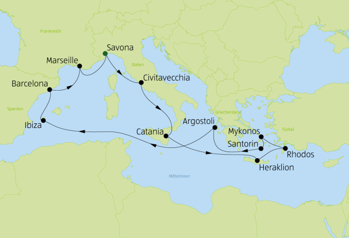 Östliches & Westliches Mittelmeer - Kreuzfahrt
