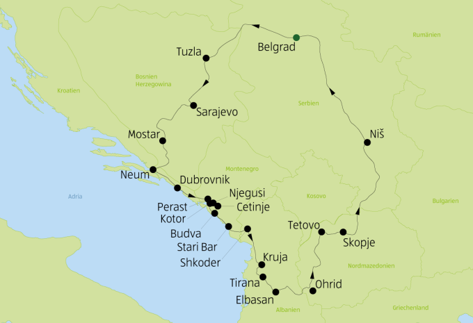 Balkan - Rundreise