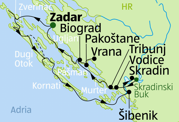 Kroatien - Inselhüpfen & Radtour ab/bis Zadar