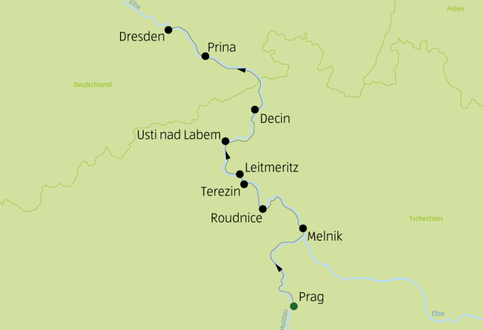 Von Prag nach Dresden - Radtour
