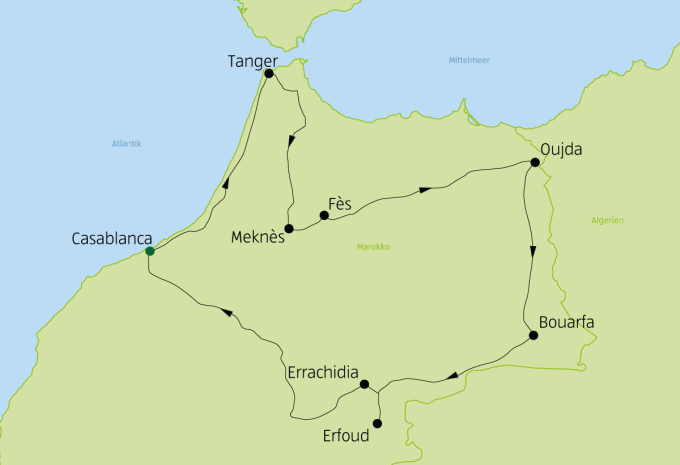 Marokko - Zwischen Atlas, Sahara & Atlantikküste - Zug- & Busrundreise