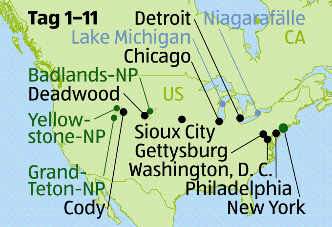 USA - Von der Ostküste an die Westküste - Rundreise