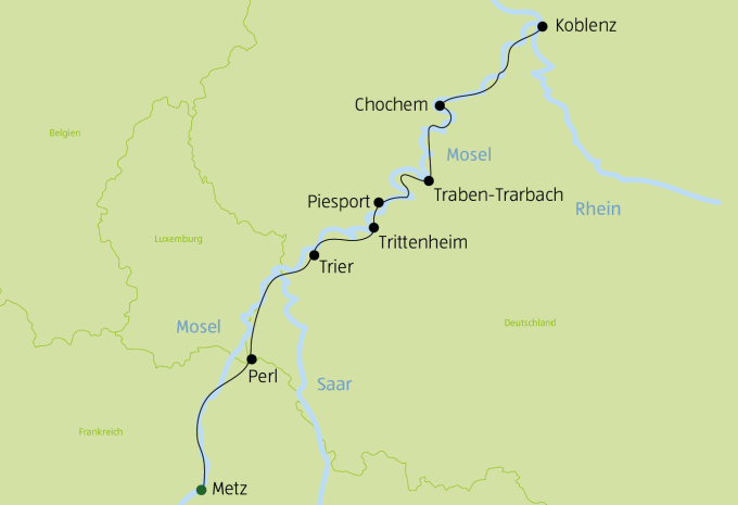 Entlang des Mosel-Radweges von Metz nach Koblenz - Radtour