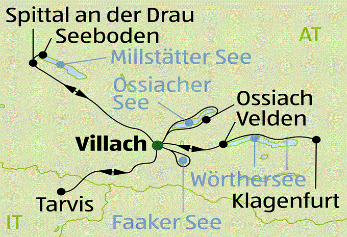Rund um Villach zwischen Bergen und Seen - Radtour