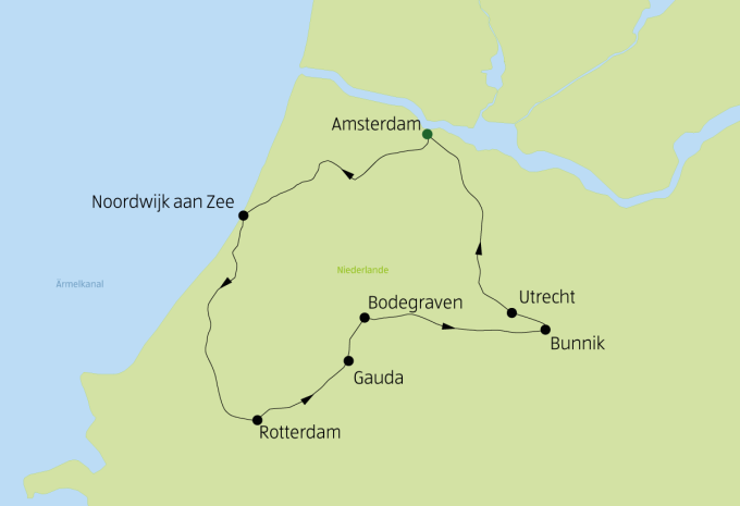 Höhepunkte der Niederlande - Radtour