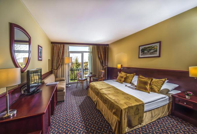 Zimmerbeispiel, TW02 Standard Zweibettzimmer Balkon Burgblick Poolseite