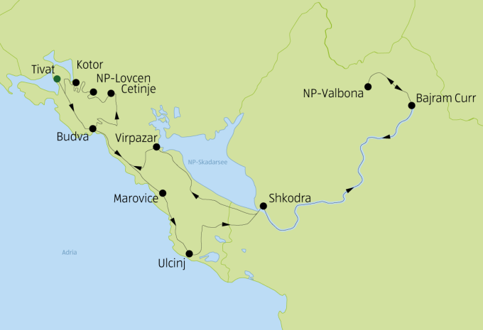 Montenegro & Albanien - Wanderreise