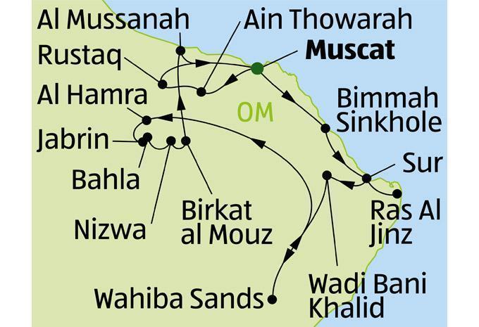 Oman - Rundreise & Baden