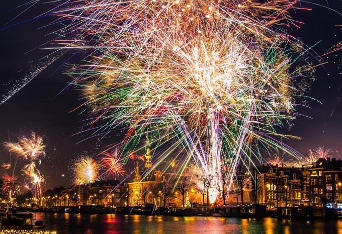 Silvesterfeuerwerk in Amsterdam