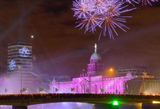 Silvester Feuerwerk in Dublin
