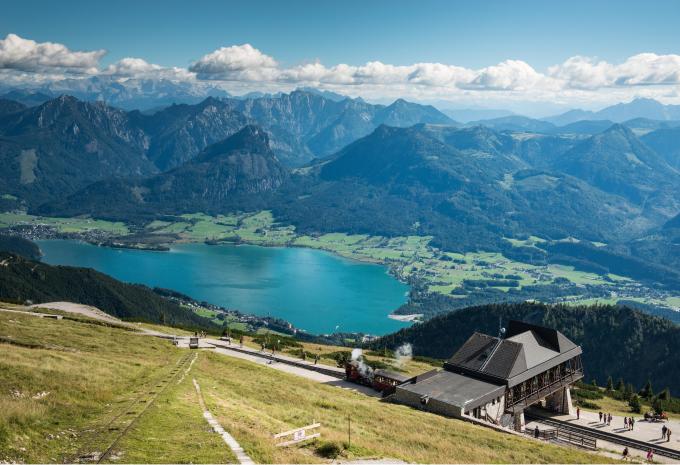 Berg- und Talfahrt Schafbergbahn