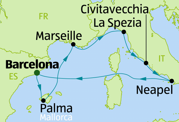 Westliches Mittelmeer - Kreuzfahrt