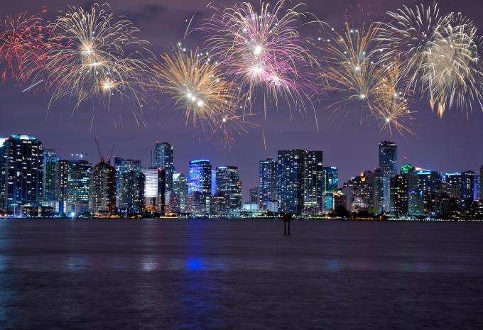Silvesterfeuerwerk in Miami Silvesterfeuerwerk in Miami