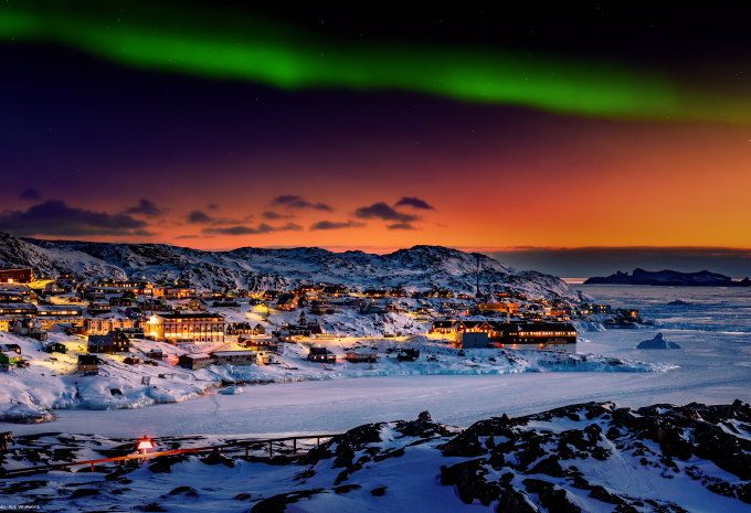 Illuissat mit Nordlichtern Illuissat mit Nordlichtern
