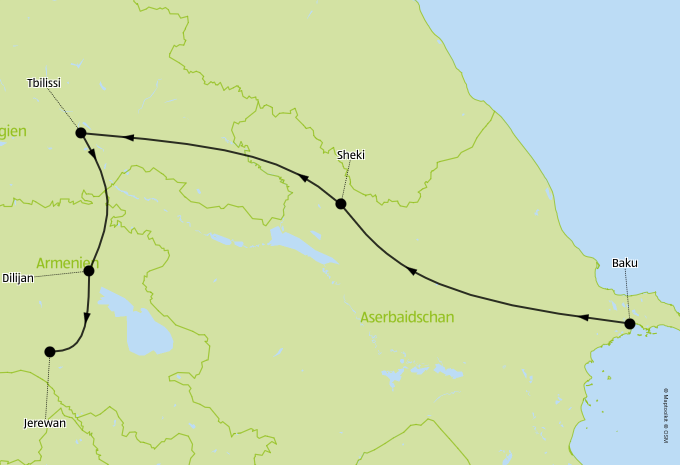 Aserbaidschan, Georgien & Armenien - Rundreise