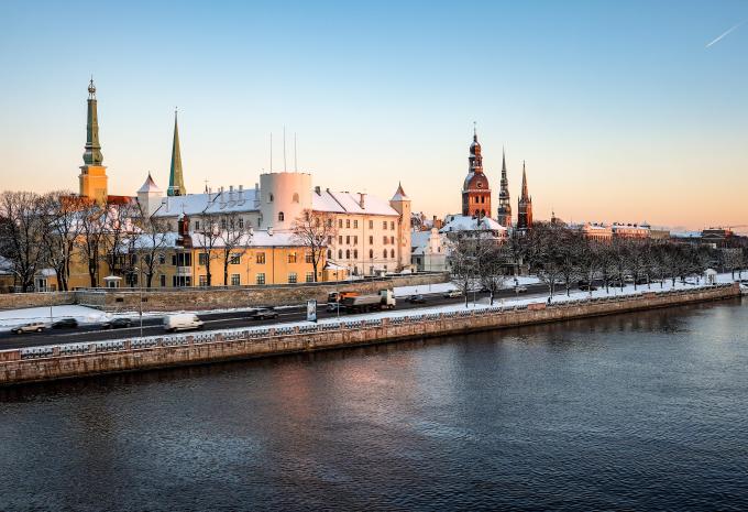 Riga im Herbst und Winter