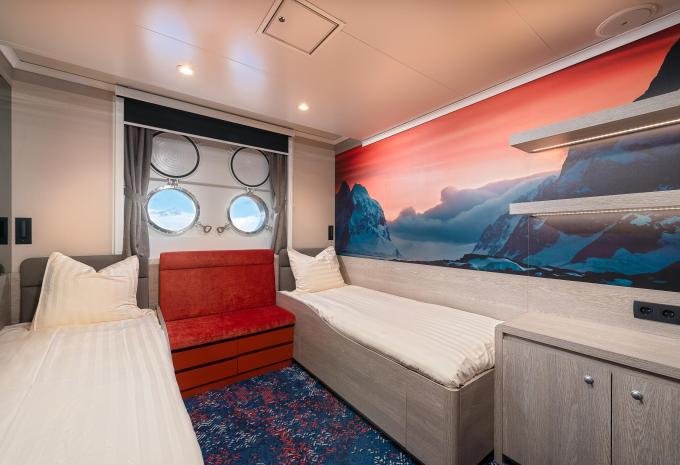 Kabinenbeispiel, Aussenkabine mit Bullaugen/ MS Hondius