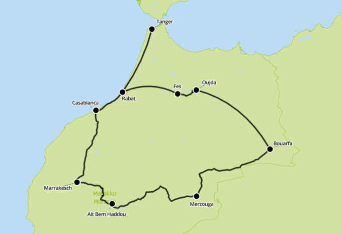 Marokko - Königsstädte, Wüste und Atlasgebirge - Zug- und Busrundreise