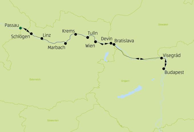 Entlang der Donau nach Budapest - Rad & Schiff