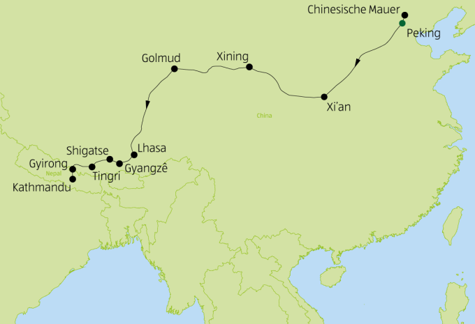 China, Tibet & Nepal - Rundreise