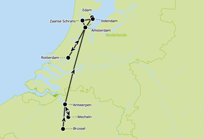 Belgien & Holland - Zug- & Busrundreise