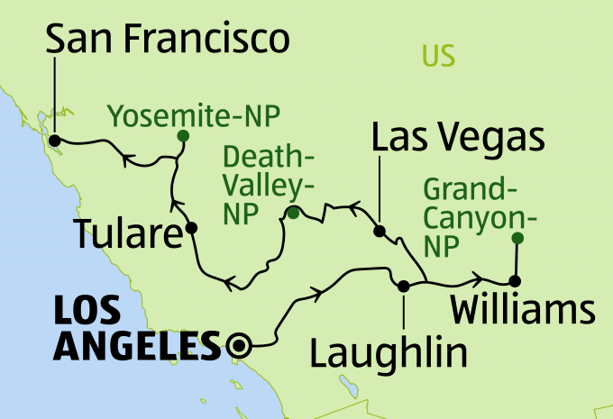 Höhepunkte der USA Westküste - Rundreise