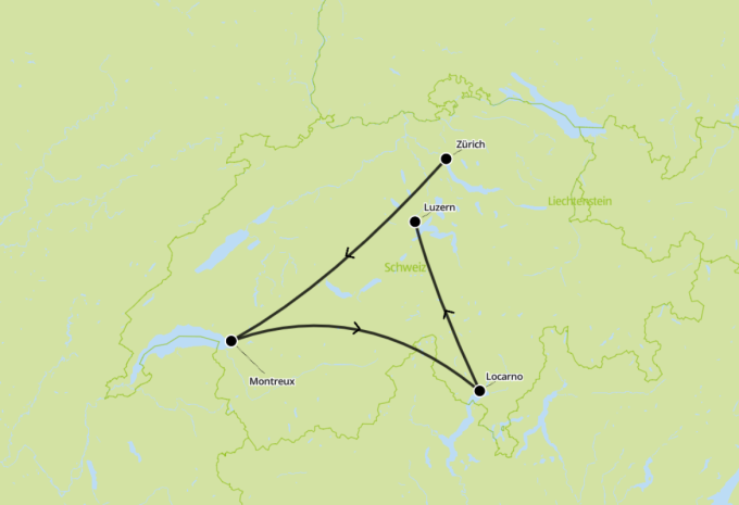 Schweiz - Treno Gottardo & Centovallibahn - Zugrundreise