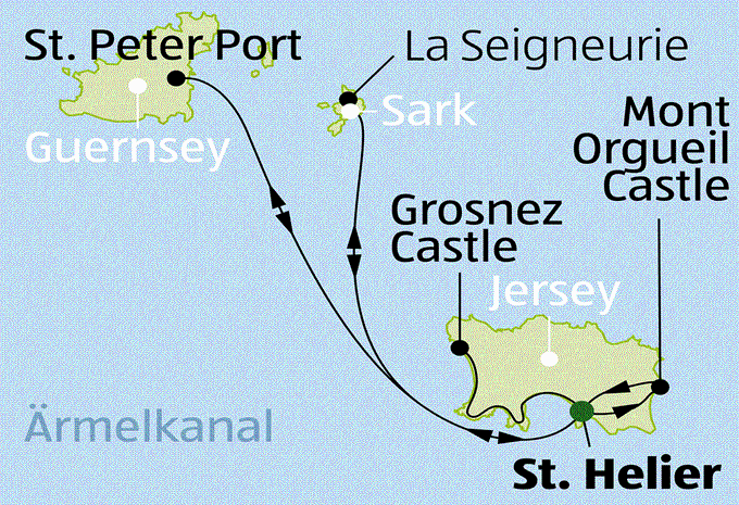 Die Kanalinseln Jersey, Guernsey & Sark - Sternfahrt