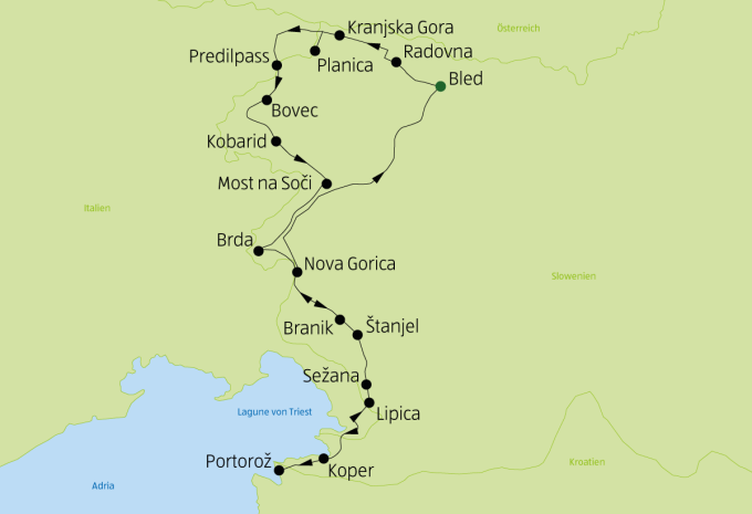 Von den slowenischen Alpen an die Adria - Radtour