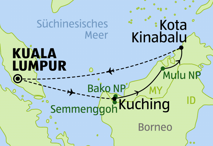 Malaysia & Borneo - Rundreise & Baden