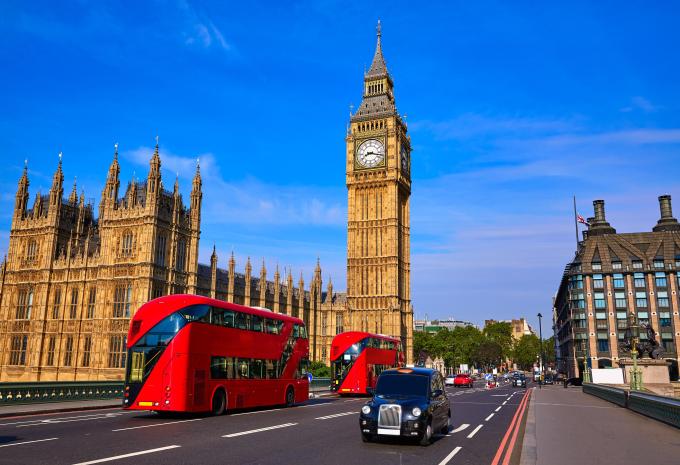 Waterloo Bridge mit Houses of Parliaments und Big Ben