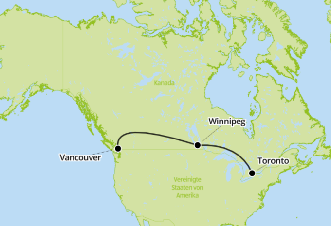Quer durch Kanada mit dem Zug - Zugrundreise