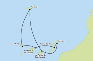 Routenkarte 19.12.26 - 26.12.26, 23.01.27 - 30.01.27 & 13.03.27 - 20.03.27