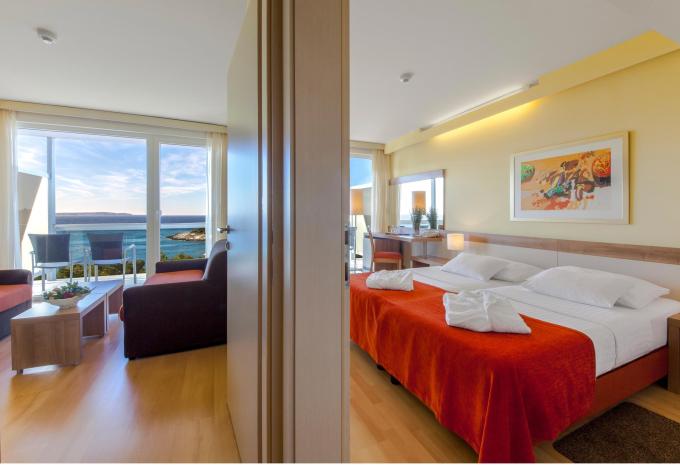 Zimmerbeispiel, Familienzimmer (FZ) „Standard Balkon Meerseite“