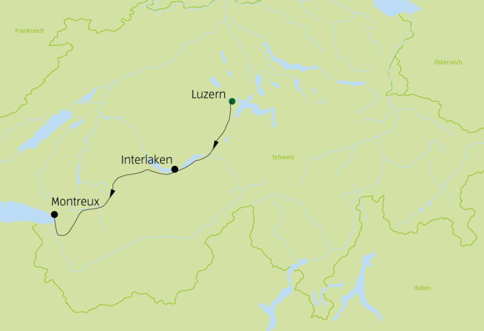 Schweiz - GoldenPass Tour Berge & Seen Winterromantik - Zugrundreise