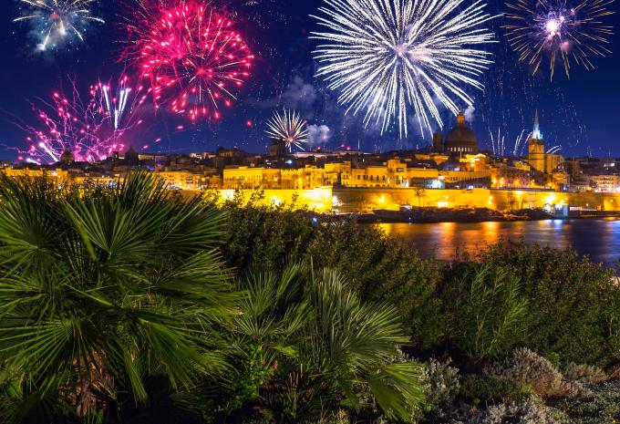 Feuerwerk über Valletta - Malta