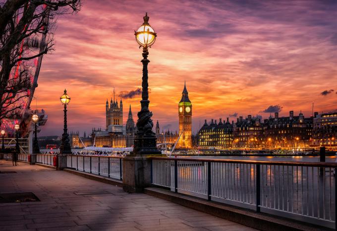 Sonnenuntergang entlang der Southbank